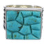 Southwest Turquoise Inlay And Authentic Sterling Silver Jewelry Ring Size 7-3/4 YX68757