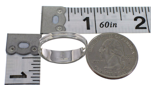Turquoise Inlay And Authentic Sterling Silver Southwest Jewelry Ring Size 5-1/4 YX68812
