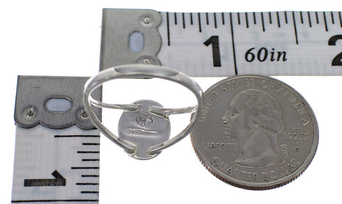 Southwestern Genuine Sterling Silver Multicolor Ring Size 6-1/2 AX80645