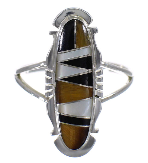 Multicolor Genuine Sterling Silver Southwestern Ring Size 4-3/4 AX80708