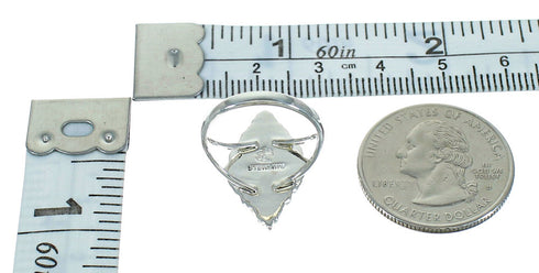 Southwestern Silver Turquoise Ring Size 4-3/4 YX71448