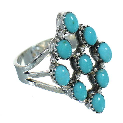Silver And Turquoise Southwestern Ring Size 5 YX71470