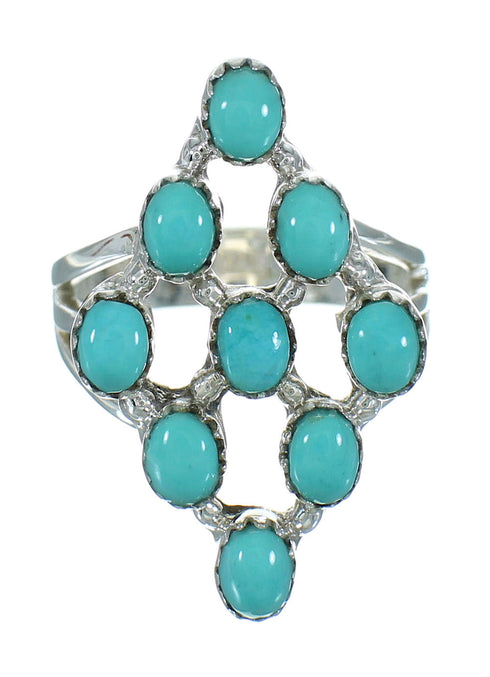 Turquoise Silver Southwest Jewelry Ring Size 8-1/2 YX71542