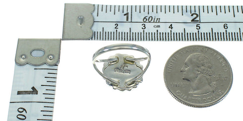 Authentic Sterling Silver And Turquoise Southwestern Jewelry Ring Size 7-1/4 YX71607