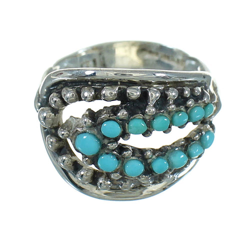 Sterling Silver Jewelry Turquoise Southwest Ring Size 7-1/4 YX71616