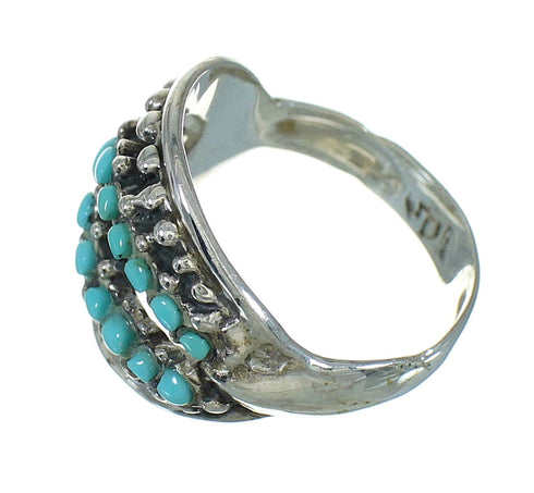 Sterling Silver Jewelry Turquoise Southwest Ring Size 7-1/4 YX71616