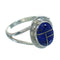 Genuine Sterling Silver Southwestern Lapis Inlay Ring Size 4-3/4 YX66952