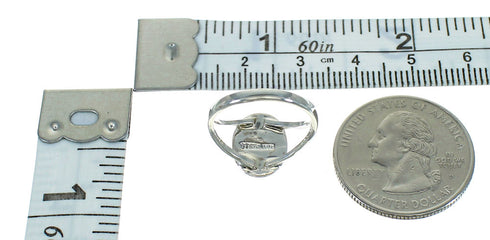 Genuine Sterling Silver Southwestern Lapis Inlay Ring Size 4-3/4 YX66952
