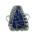 Southwest Lapis Inlay And Genuine Sterling Silver Flower Ring Size 6-1/2 YX66973