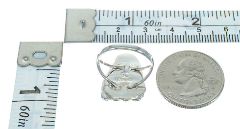 Authentic Sterling Silver And Lapis Inlay Southwest Flower Ring Size 8-1/2 YX66997