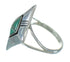 Turquoise Inlay And Sterling Silver Southwestern Ring Size 6-3/4 WX80004