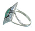 Southwest Sterling Silver And Turquoise Inlay Ring Size 8-1/2 WX80013