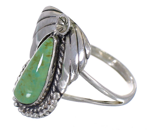 Sterling Silver Southwest Turquoise Flower Ring Size 5-1/2 QX80723