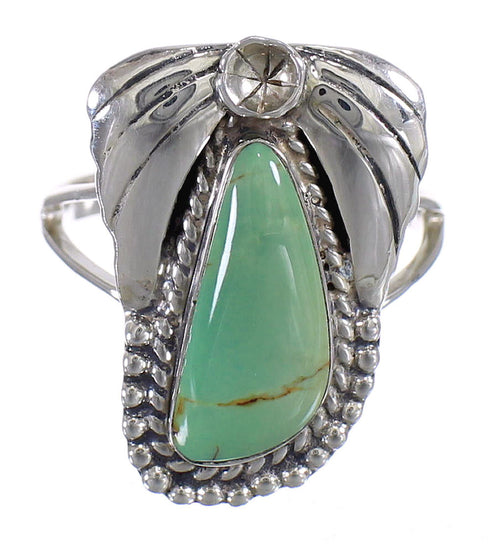 Authentic Sterling Silver Southwestern Turquoise Flower Ring Size 6-1/2 QX80728