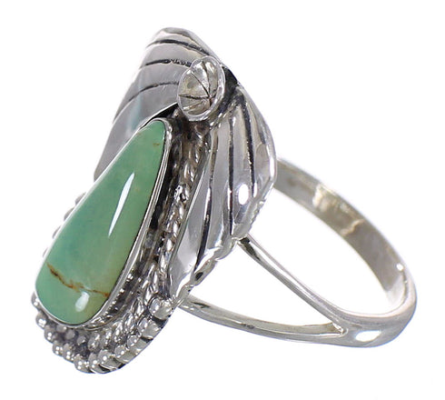 Authentic Sterling Silver Southwestern Turquoise Flower Ring Size 6-1/2 QX80728