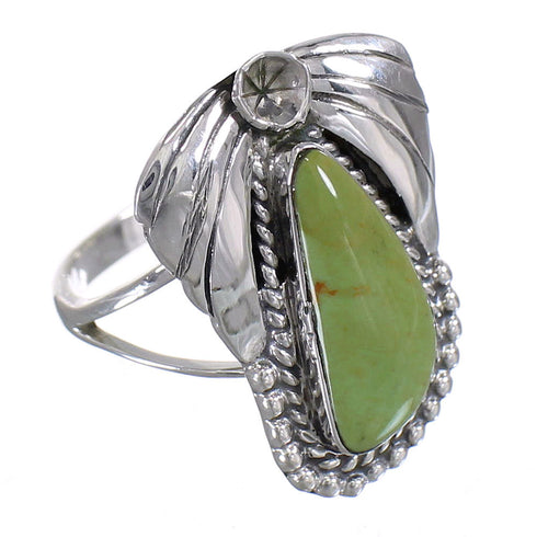 Genuine Sterling Silver Southwestern Turquoise Flower Ring Size 6 QX80731