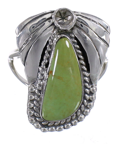 Genuine Sterling Silver Southwestern Turquoise Flower Ring Size 6 QX80731