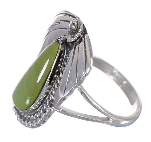 Genuine Sterling Silver Southwestern Turquoise Flower Ring Size 6 QX80731