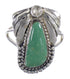 Southwest Genuine Sterling Silver Turquoise Flower Ring Size 7-1/4 QX80744