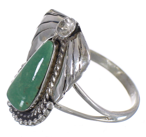 Southwest Sterling Silver Turquoise Flower Ring Size 6 QX80737