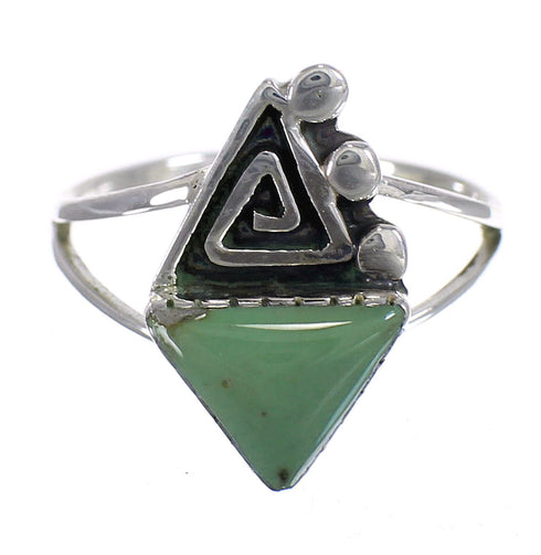 Turquoise Water Wave Sterling Silver Southwest Ring Size 8-1/2 QX80771