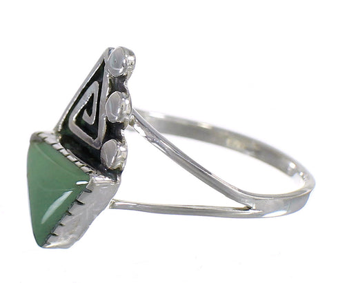 Turquoise Water Wave Sterling Silver Southwest Ring Size 8-1/2 QX80771