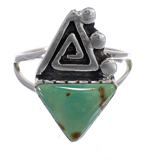 Turquoise Water Wave Authentic Sterling Silver Southwest Ring Size 5 QX80775