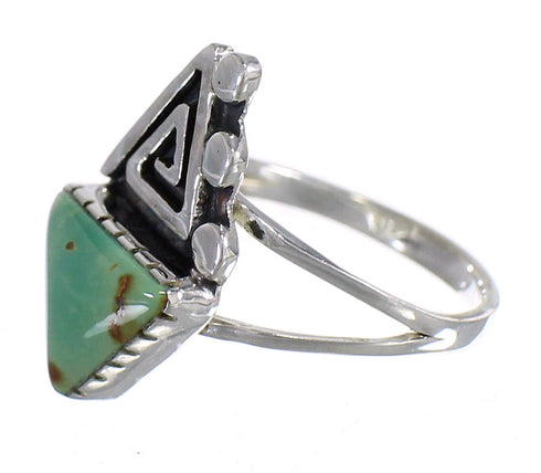 Turquoise Water Wave Authentic Sterling Silver Southwest Ring Size 5 QX80775