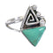 Sterling Silver Southwest Turquoise Water Wave Ring Size 5 QX80789