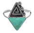Sterling Silver Southwest Turquoise Water Wave Ring Size 5 QX80789