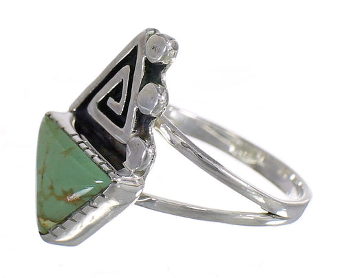 Authentic Sterling Silver Southwestern Turquoise Water Wave Ring Size 5-1/2 QX80797