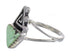 Genuine Sterling Silver Southwestern Turquoise Water Wave Ring Size 4-1/2 QX80801