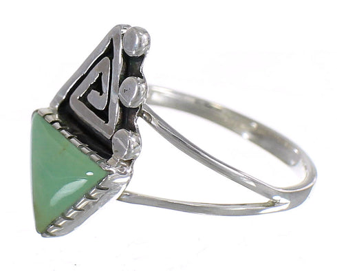 Southwest Turquoise Silver Water Wave Ring Size 5-1/4 QX80816