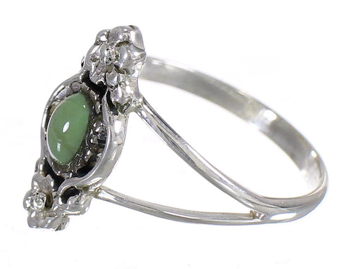 Turquoise Silver Southwest Flower Jewelry Ring Size 4-1/2 QX80869