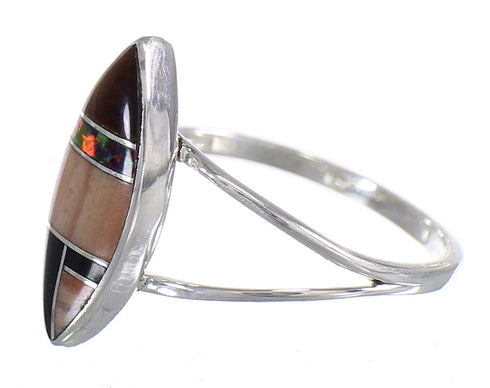 Multicolor Sterling Silver Ring Size 5-1/2 AX80375