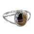 Sterling Silver Southwestern Multicolor Inlay Ring Size 5-1/2 AX80540