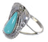 Southwestern Sterling Silver Turquoise Ring Size 5-1/2 QX71821
