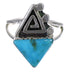 Sterling Silver Southwest Water Wave Turquoise Ring Size 5 QX71854