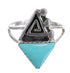 Sterling Silver Southwestern Water Wave Turquoise Ring Size 6-1/4 QX71855