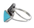 Authentic Sterling Silver Southwestern Water Wave Turquoise Ring Size 4-1/2 QX71857