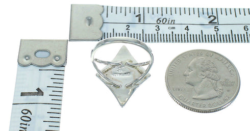 Magenta Turquoise Opal Southwestern Genuine Sterling Silver Ring Size 6-1/2 QX81461