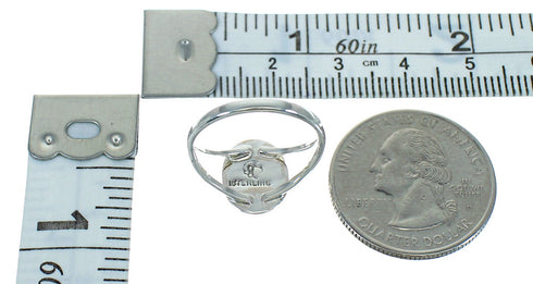 Southwest Genuine Sterling Silver Magenta Turquoise And Opal Ring Size 5-3/4 QX68306