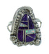 Southwest Sterling Silver Opal And Magenta Turquoise Ring Size 4-3/4 QX68326