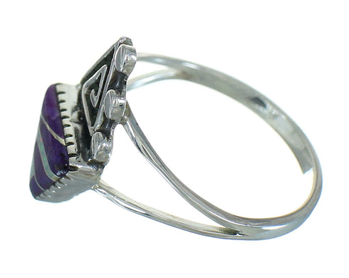 Magenta Turquoise Opal Water Wave Genuine Sterling Silver Southwestern Ring Size 7-1/2 QX82148
