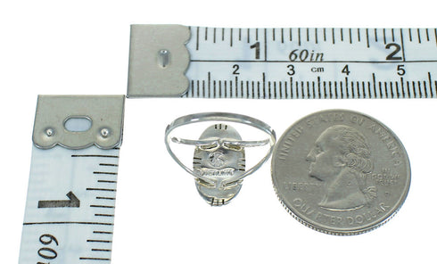 Southwestern Magenta Turquoise Opal Silver Ring Size 8-1/2 QX82172