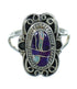 Southwest Magenta Turquoise Opal Sterling Silver Ring Size 4-1/2 QX82173