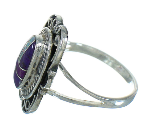 Southwestern Magenta Turquoise Opal Genuine Sterling Silver Ring Size 6-1/2 QX82185