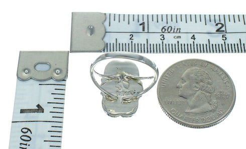 Southwest Magenta Turquoise Opal Authentic Sterling Silver Ring Size 6 QX82179