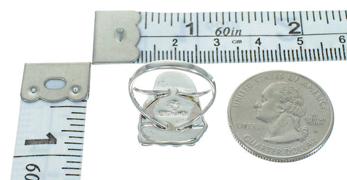 Silver Lapis And Opal Southwest Flower Ring Size 6-1/4 YX81820