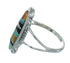 Genuine Sterling Silver Southwest Multicolor Inlay Ring Size 7-1/4 QX74597